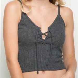 Brandy Melville crop tie tank top